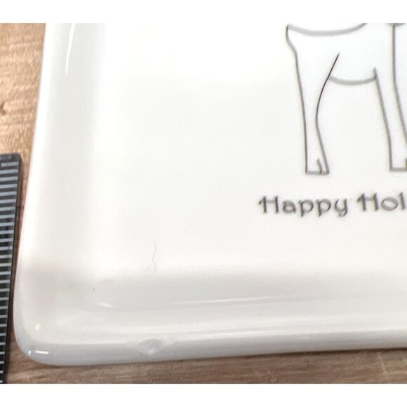 Set Of 4 Square Holiday-Themed Ceramic Dishes With Reindeer Graphics - Picture 7 of 7